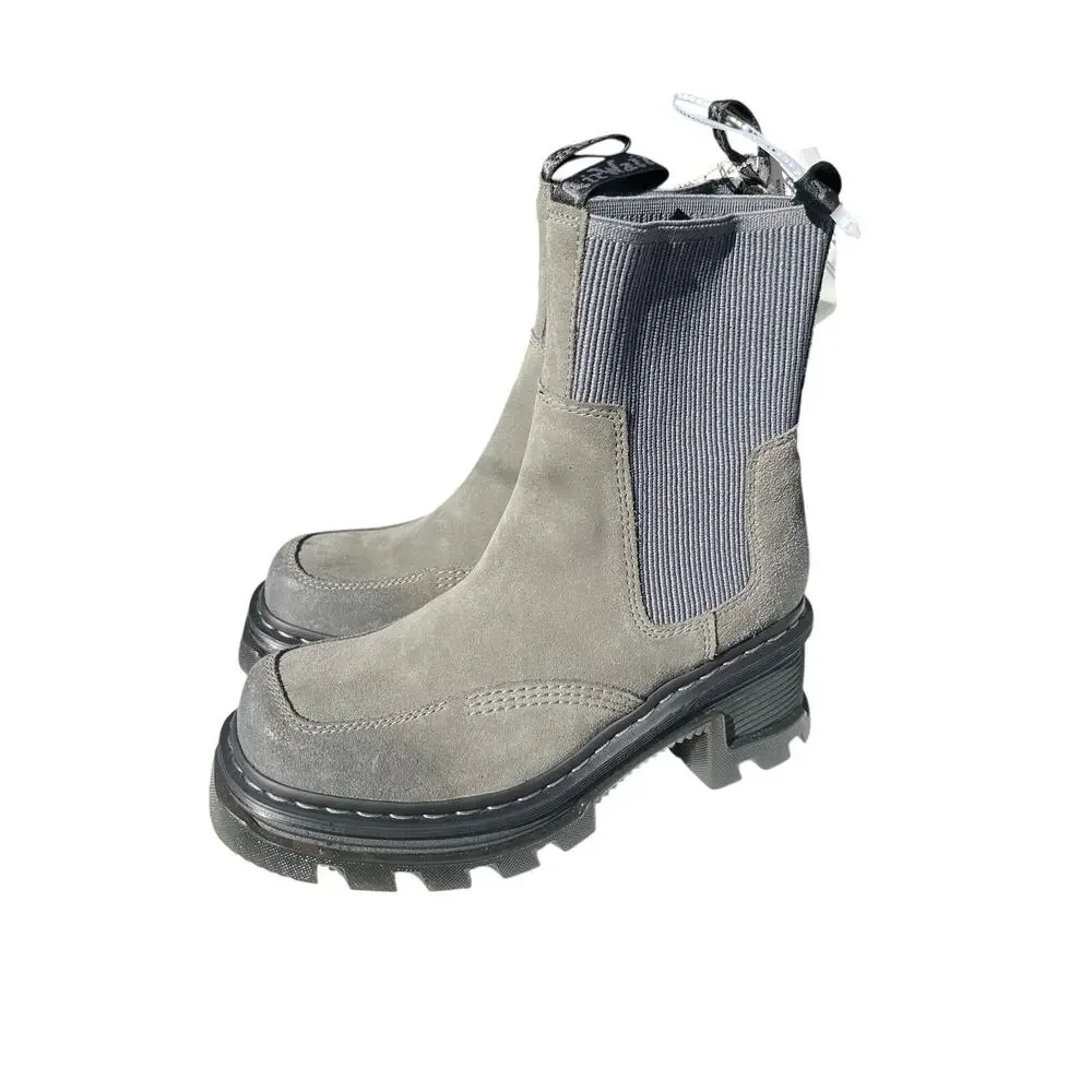 Dr. Martens Women's Corran Chelsea Boots Gunmetal Waxy Suede Waterproof - Picture 3 of 5